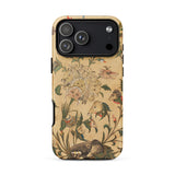 Floral Fantasy of Animals and Birds Phone Case Iphone 17 Pro Max / Matte Beige Floral Phone Case Vintage Design Animals Plants Garden