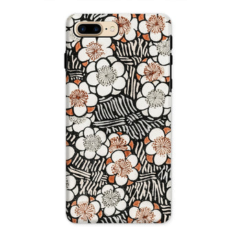Bloemenpatroon - Bijutsu Sekai Watanabe Seitei Iphone Case, 8 Plus / Mat, Telefoonhoesjes, Toby Leon