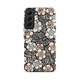 Floral Pattern - Bijutsu Sekai Watanabe Seitei Phone Case Samsung Galaxy S22 Plus / Matte Bold Stylized White Blossoms, Plum Mid-bloom,