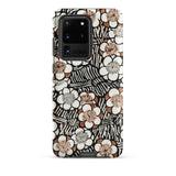 Floral Pattern - Bijutsu Sekai Watanabe Seitei Phone Case Samsung Galaxy S20 Ultra / Matte Black White Rust-colored Floral-patterned Phone