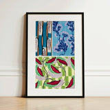 Floréal-dessins & Coloris Nouveaux - E.a. Séguy Art Print / Canvas Framed Tripartite Design Stylized Botanical Motifs, Nouveau Prints