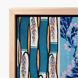Framed Artwork Stylized Wisteria Blossoms Shades Purple Pink Art Print, Coloris Nouveaux, Nouveau