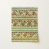 Flower Beds - Floral Thai Temple Mosaic Art Print / Canvas, 12x16’’ / 31x41cm / Unframed / no Border, Posters Prints & Visual Artwork, Toby