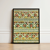 Framed Decorative Wall Art Piece Intricate Floral Patterns Thai Temple Aesthetics, Mosaic