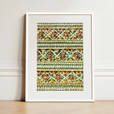 Flower Beds - Floral Thai Temple Mosaic Art Print / Canvas, Thai Temple Aesthetics, Floral Thai Temple, Thai Temple Mosaic