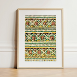Flower Beds - Floral Thai Temple Mosaic Art Print / Canvas, Thai Temple Aesthetics, Floral Thai Temple, Thai Temple Mosaic