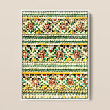 Flower Beds - Floral Thai Temple Mosaic Art Print / Canvas Framed Artwork Intricate Three-dimensional Floral Patterns Crafted Colorful Thai