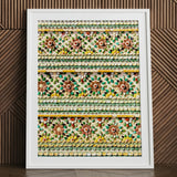 Flower Beds - Floral Thai Temple Mosaic Art Print / Canvas Framed Decorative Wall Piece Intricate Three-dimensional Aesthetics, Prints