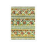 Flower Beds - Floraler Mosaik-Kunstdruck eines thailändischen Tempels / Leinwand, 12x16’’ / 31x41cm / Ungerahmt / Weißer Rand, Poster, Drucke & visuelle Kunstwerke,