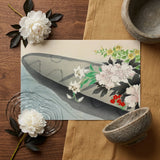 Flower Boat - Kamisaka Sekka Art Print / Canvas Rectangular Art Print Stylized Gray Canoe Water Adorned Kamisaka Sekka Charts, Tiger Lilies