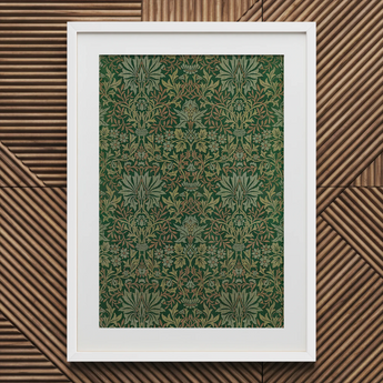 Flower Garden – William Morris dekorativer Kunstdruck / Leinwand, 20x30’’ / 51x76cm / Weißer Rahmen / Passepartout, Poster Drucke & visuelle Kunstwerke,