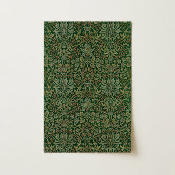 Flower Garden - William Morris Decorative Art Print / Canvas Dark Green Rectangular Notepad Intricate Floral Botanical Pattern William