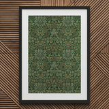 Flower Garden - William Morris Decorative Art Print / Canvas Framed Art Print Intricate Botanical Pattern Shades Green William Morris