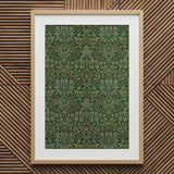 Flower Garden - William Morris Decorative Art Print / Canvas Framed Piece Intricate Botanical Pattern Shades Green, Victorian Design
