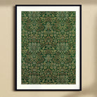 Flower Garden - William Morris Decorative Art Print, Framed Green Floral Wallpaper Pattern Ornate Symmetrical Designs
