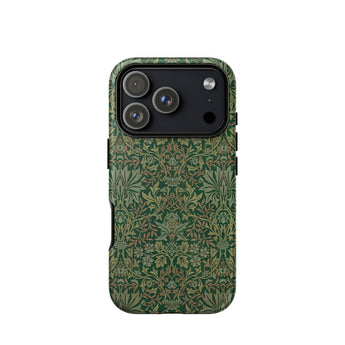 Flower Garden - William Morris Pattern Phone Case Iphone 17 Pro / Matte Green Floral Patterned Phone Case Textured Surface Multiple William