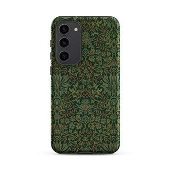 Flower Garden - William Morris Pattern Phone Case Samsung Galaxy S23 Plus / Matte Dark Green Phone Case Intricate Vintage-inspired Floral