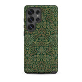 Flower Garden - William Morris Pattern Phone Case Samsung Galaxy S25 Ultra / Matte Dark Green Phone Case Intricate Vintage-style Floral