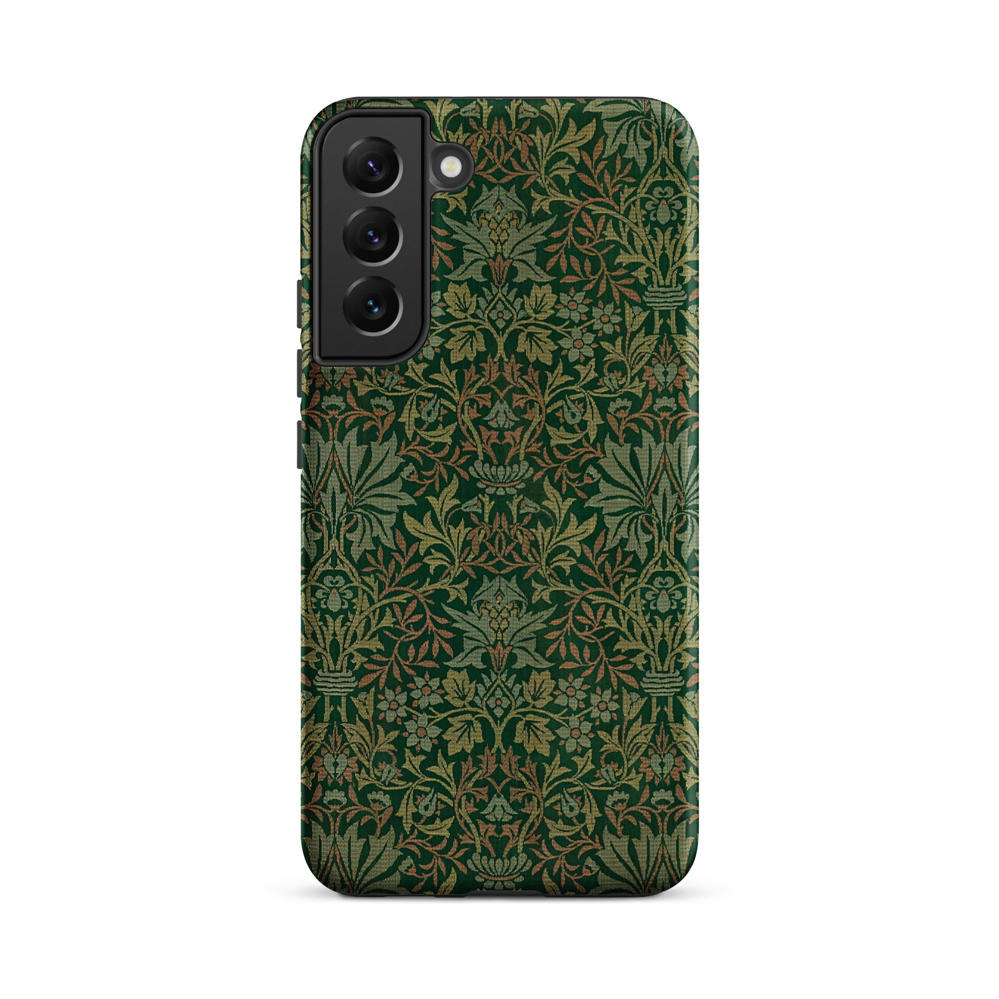 Flower Garden William Morris Pattern Samsung Case, Galaxy S22 Plus / Matte, Dark Green Phone Case Ornate Floral Pattern