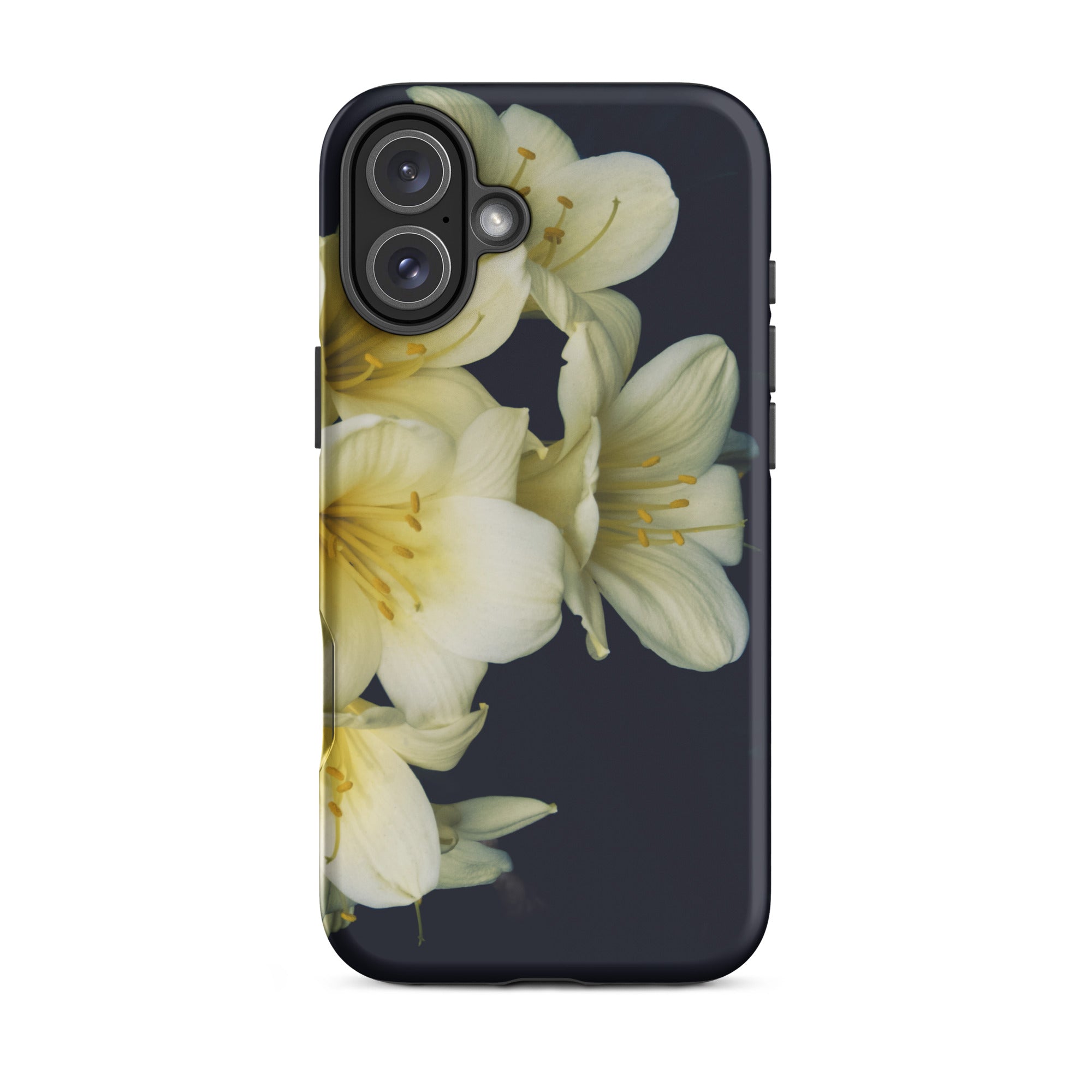 Flower Power too - Yellow Clivia Miniata Iphone Case, 16 Plus / Matte, Floral-patterned Phone Case