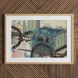 Flower Wagon - Kamisaka Sekka Woodblock Art Print / Canvas, 30x20’’ / 76x51cm / Natural Frame / Matboard, Posters Prints & Visual Artwork,