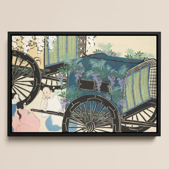 Flower Wagon - Kamisaka Sekka Woodblock Art Print / Canvas, 17x12’’ / A3 / Black Frame, Posters Prints & Visual Artwork, Toby Leon