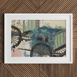 Flower Wagon - Kamisaka Sekka Woodblock Art Print / Canvas Framed Traditional Japanese-style Carriage Adorned Lush Greenery, Momoyogusa,