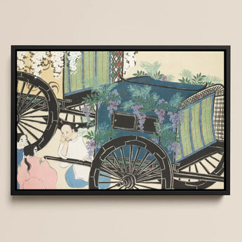Flower Wagon - Kamisaka Sekka Woodblock Art Print / Canvas, Kamisaka Sekka, Sekka Momoyogusa Woodblock, Meiji-era Gem Blending