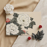 Flowers from Momoyogusa - Kamisaka Sekka Art Print / Canvas Rectangular Beige Card Delicate Watercolor-style Floral Design White Kamisaka