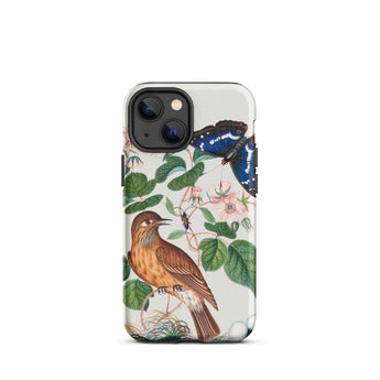 Flycatcher Emperor and Beetle - James Bolton Phone Case Iphone 13 Mini / Matte Bird Butterfly Patterned Phone Case James Bolton’s Botanical