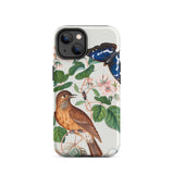 Flycatcher Emperor and Beetle - James Bolton Phone Case Iphone 14 / Matte Bird Butterfly Patterned Bolton’s Botanical Wizardry, Dances,