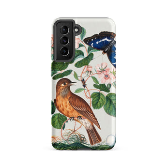 Flycatcher Emperor and Beetle - James Bolton Phone Case Samsung Galaxy S21 Fe / Matte Phone Case Detailed Illustration Orange-brown Bird