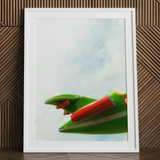 Flying High - Amusement Park Airplane Art Print / Canvas Framed Artwork Vibrant Green Red Toy Airplane Soft Amusement Park Airplane, Art,