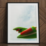 Flying High - Amusement Park Airplane Art Print / Canvas Framed Vibrant Green Red Vintage-style, Prints