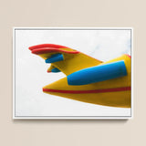 Flying High - Amusement Park Airplane Art Print / Canvas Vibrant Yellow Blue Airplane Tail Fin Red Accents Amusement Park Airplane, Art,