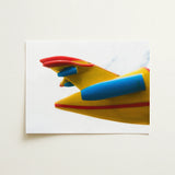 Flying High - Amusement Park Airplane Art Print / Canvas Vibrant Yellow Blue Toy Red Accents Glossy, Technicolor Dreamscape Prints