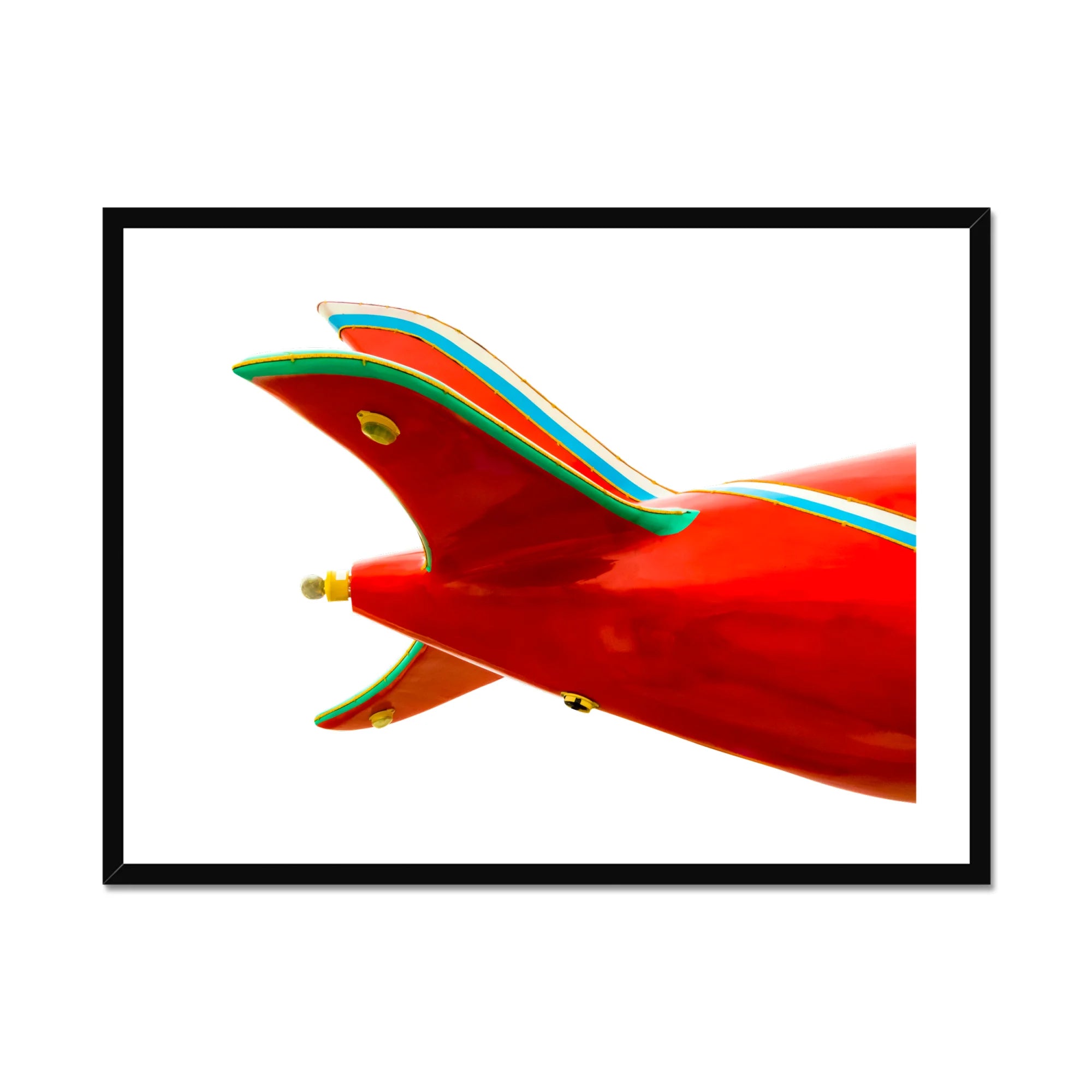 Flying High - Amusement Park Airplane Art Print, Red Rocket Tail Fins