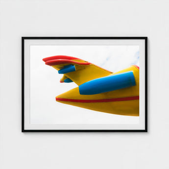 Flying High - Yellow Carnival Airplane Art Print / Canvas Amusement Park, Technicolor Dreamscape Prints