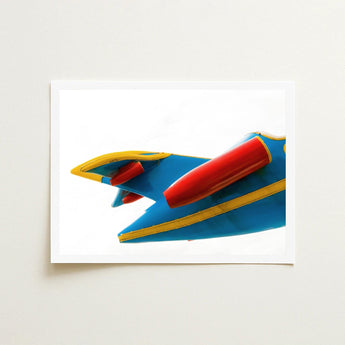 Flying Higher - Amusement Park Airplane Art Print / Canvas Mid-century Carnival Delights, Technicolor Dreamscape, Prints