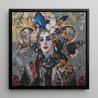 The Fool - Stampa d'arte / Tela del mazzo di tarocchi surreale, 12x12’’ / 31x31cm / Cornice nera, Poster, stampe e arte visiva, Toby Leon