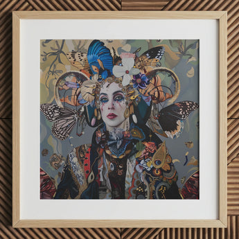 The Fool - Surreal Tarot Deck Art Print / Canvas Framed Artwork Woman Adorned Intricate Butterfly Motifs Ornate Surreal Tarot, Fool Steps