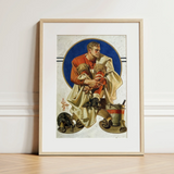 Football Player - J. C. Leyendecker Kunstdruck / Leinwand, 12x16’’ / 31x41cm / Naturrahmen / Passepartout, Poster-Drucke & visuelle Kunstwerke, Toby