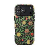 Four Fruits too - William Morris Aesthetic Phone Case Iphone 17 Pro Max / Matte Black Floral Phone Case Green Leaves Red Flowers William