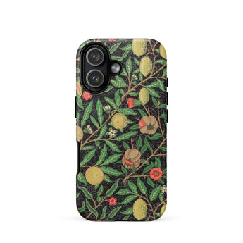 Four Fruits too - William Morris Aesthetic Phone Case Iphone 17 / Matte Green Leafy Botanical Phone Case Yellow Fruit Red William Morris’s