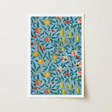 Four Fruits - William Morris Botanicals Art Print / Canvas Framed Vibrant Botanical Pattern Leaves Light, Prints