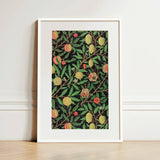 Four Fruits too - William Morris Botanicals Art Print / Canvas Framed Botanical Dense Pattern Green Leaves Yellow Morris’s, Prints