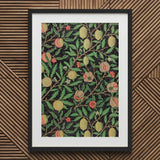 Four Fruits too - William Morris Botanicals Art Print / Canvas Framed Botanical Detailed Illustration Pomegranates Peaches Leaves Morris’s,