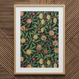Four Fruits too - William Morris Botanicals Art Print / Canvas Framed Botanical Vibrant Pattern Green Leaves Yellow Morris’s, Prints