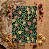 Four Fruits too - William Morris Botanicals Art Print / Canvas Rectangular Notebook Dark Green Cover Intricate Botanical Illustration