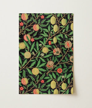 Rectangular Notebook Detailed Botanical Pattern Green Leaves Yellow William Morris’s Four Fruits, Morris Botanicals, Art